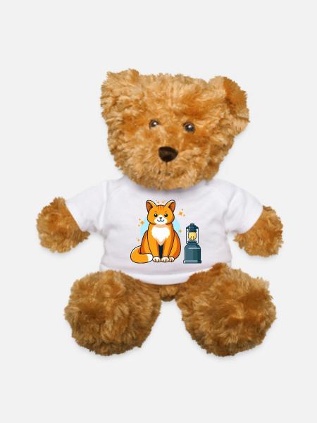 Camping Cat - Teddy Bear - white - Front