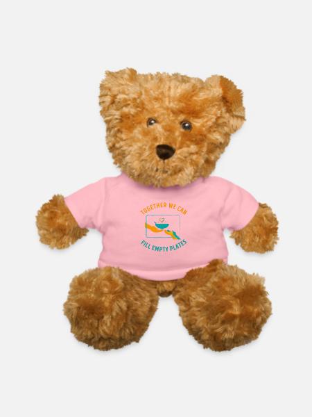 Together We Can Fill the Empty World T-shirt - Teddy Bear - petal pink