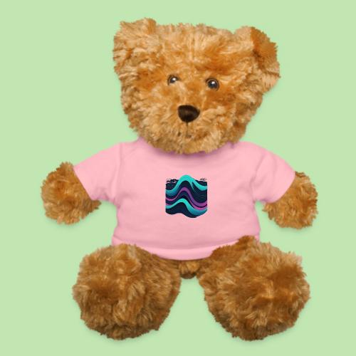 Abstract Wavy Ocean Pattern - Teddy Bear