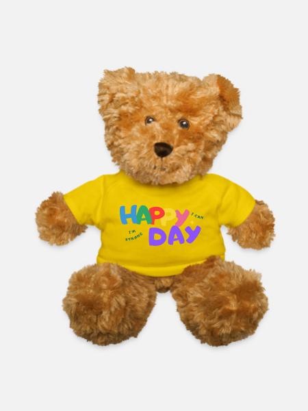 Rainbow Happy Day Confidence Graphic - Teddy Bear - yellow
