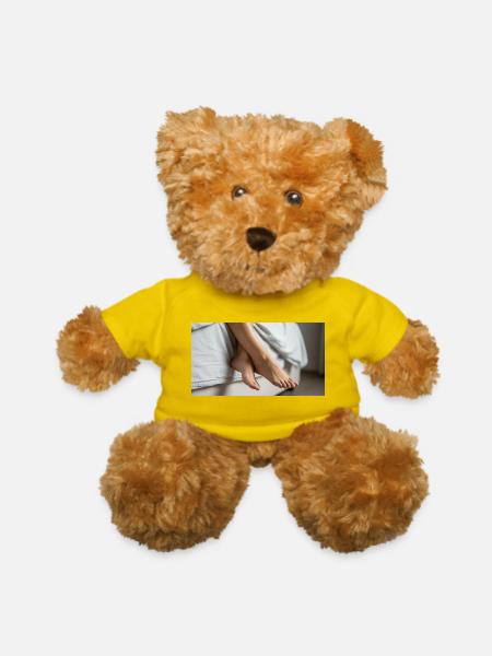 Hanging feet - Teddy Bear - yellow - Front