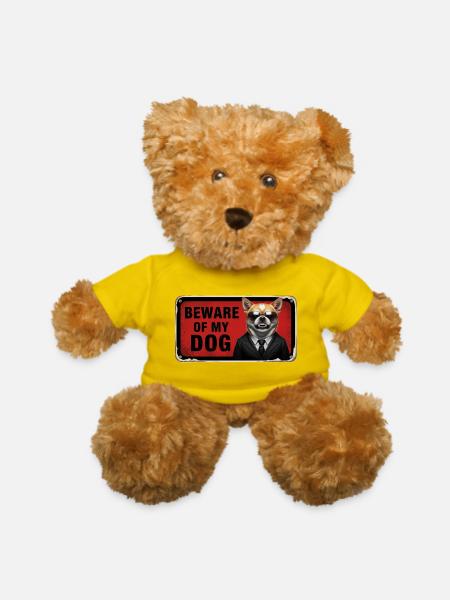 Beware of my dog - Teddy Bear - yellow - Front