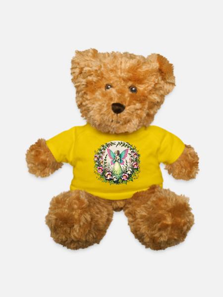 Fairy in Bloom Circle - Teddy Bear - yellow