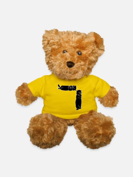 Waiting for apologize, Cats - Teddy Bear - yellow - Front