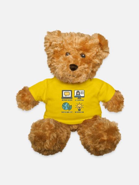 Eco-Friendly E-Learning and Remote Work Design - Teddy Bear - yellow