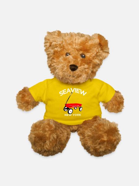SEAVIEW Fire Island red wagon summer LI NY - Teddy Bear - yellow - Front