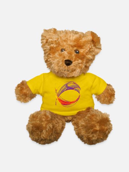 When Chaos Learned to Dream – Fractal Art - Teddy Bear - yellow - Front