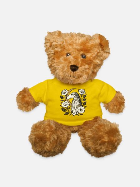 Moonlit Mare Floral Crest - Teddy Bear - yellow - Front