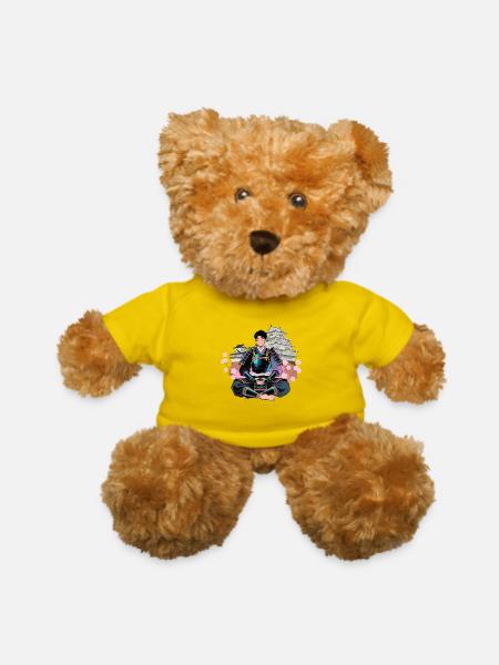Zen Samurai Amid Sakura - Teddy Bear - yellow