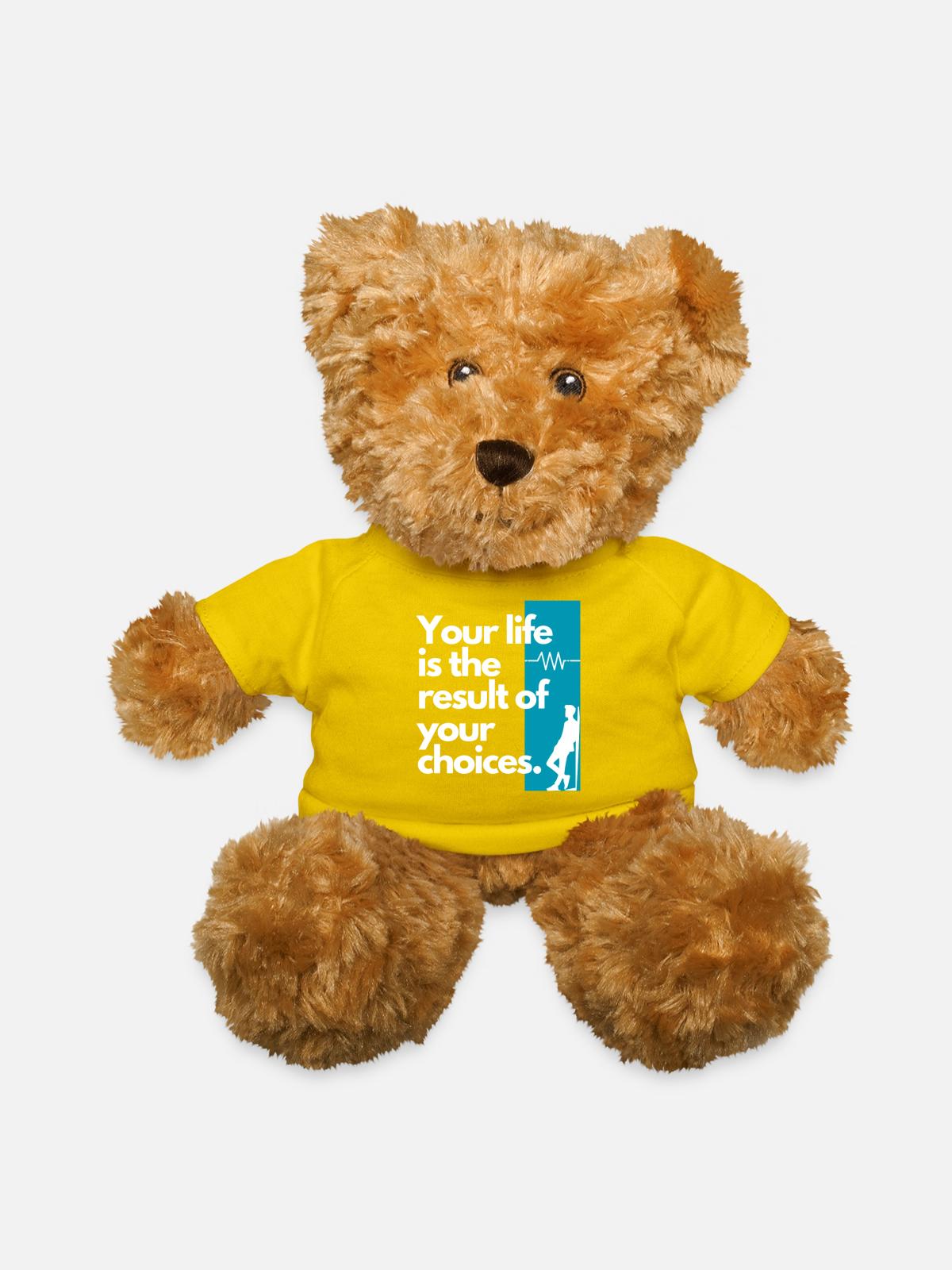 Choice Shaped Life Quote - Teddy Bear - yellow - Front