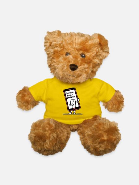 Screen Time Equals Lifetime - Teddy Bear - yellow - Front