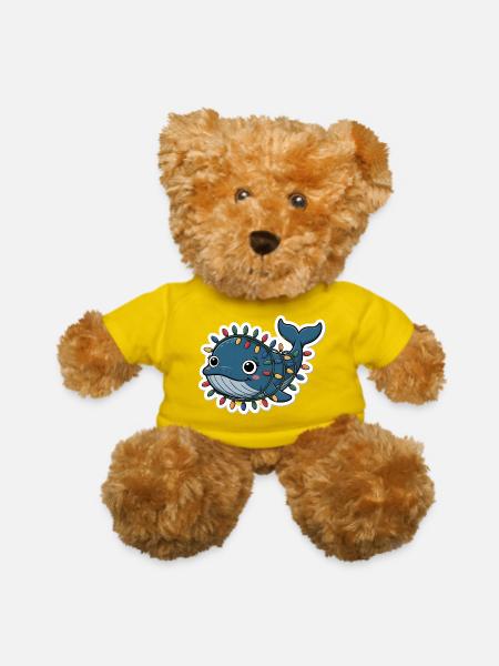 Whale in Christmas Lights - Teddy Bear - yellow