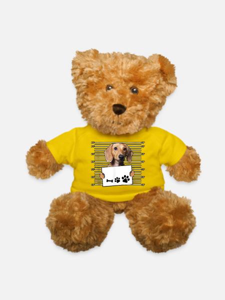 Mugshot Pup Pawprints - Teddy Bear - yellow