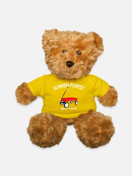 SUNKEN FOREST Fire Island red wagon summer NY - Teddy Bear - yellow - Front