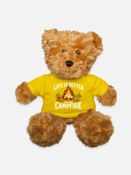 Life Is Better At The Campfire Nature Escape - Teddy Bear - yellow - Front