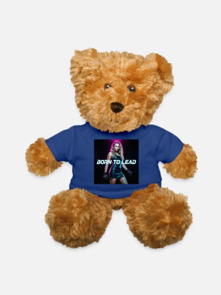 Cyberpunk Aesthetic — Neon Command Presence - Teddy Bear - royal blue - Front