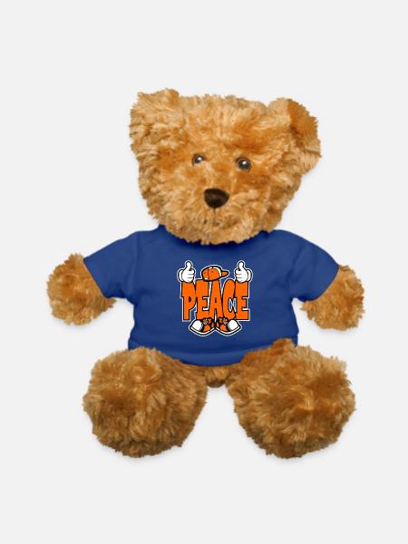 Peace Doodle Sneakers - Teddy Bear - royal blue - Front