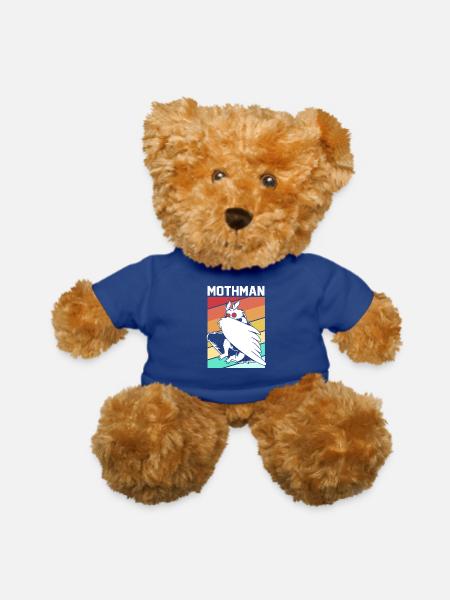 Retro Mothman Cryptid 80s Vintage Mothman - Teddy Bear - royal blue - Front