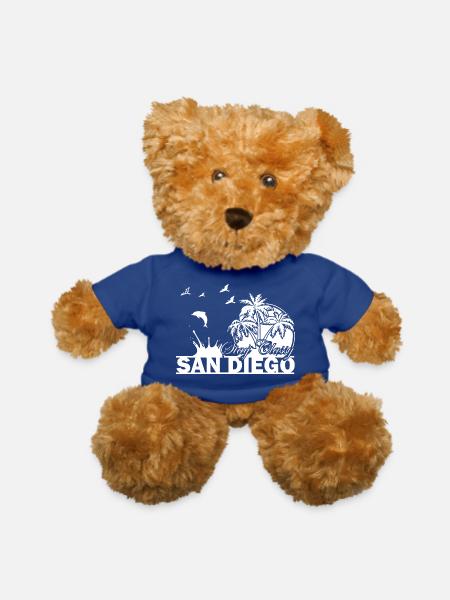 Sunset Palm San Diego Beachwear Cool Logo - Teddy Bear - royal blue - Front