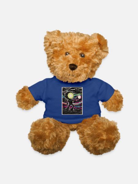 Mad Robot with Flashlight Hand - Teddy Bear - royal blue - Front