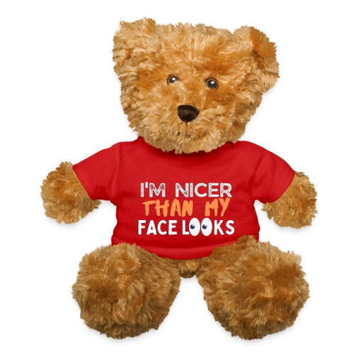 I'm Nicer Than My Face Looks Funny Sayings - Teddy Bear