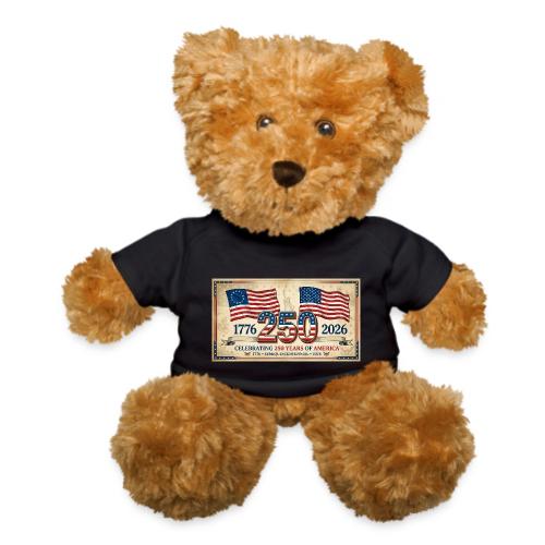 USA 250th Anniversary Flags Emblem - Teddy Bear