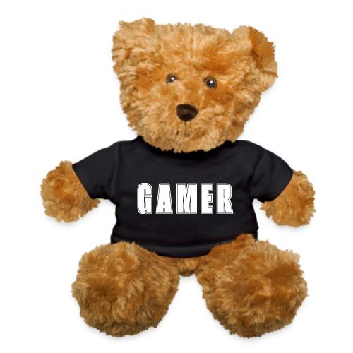 Gamer Collegiate White Text Design - Teddy Bear