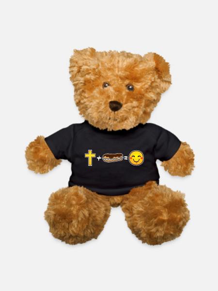 Christ Plus Ecclairs Equals Happiness Christian - Teddy Bear - black