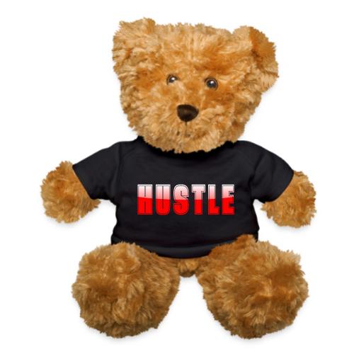 HUSTLE Bold Red Motivational Typography Design - Teddy Bear