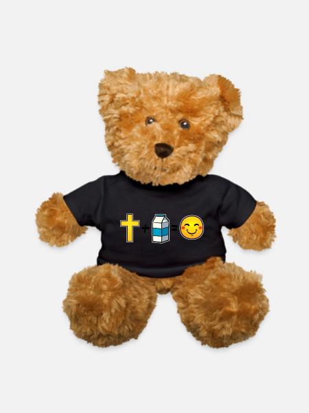Christ Plus Milk Equals Happiness - Teddy Bear - black - Front