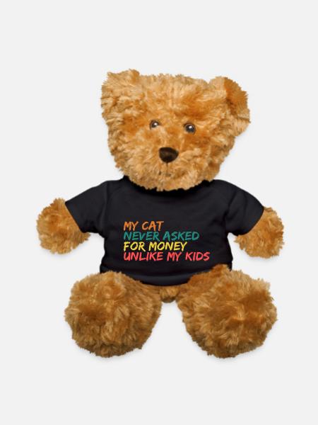 Retro Feline Philosophy - Teddy Bear - black - Front