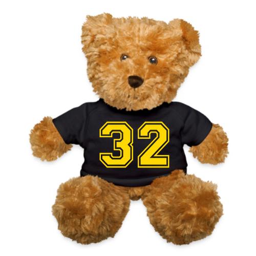 Number 32 in a classic athletic collegiate font - Teddy Bear