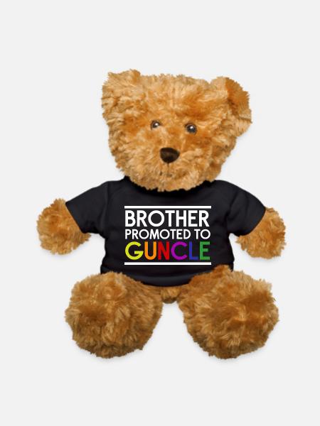 Gay Uncle Guncle Brother Promoted to Uncle Novelty - Teddy Bear - black - Front
