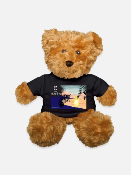 e is for evening - Teddy Bear - black - Front