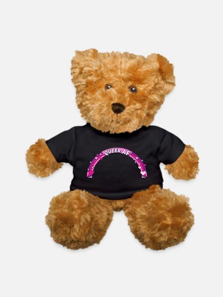 Queer AF - Teddy Bear - black - Front