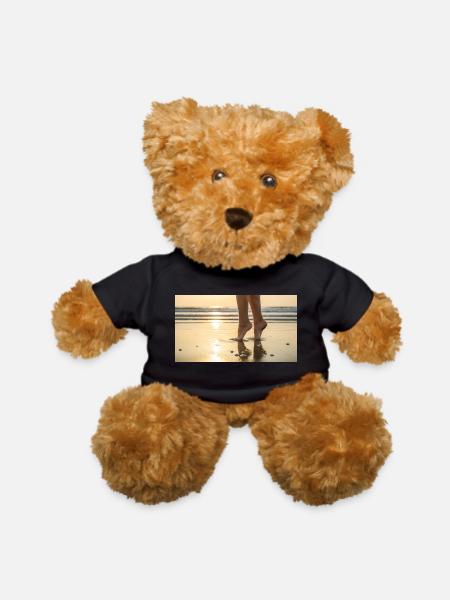 Beach feet sunshine - Teddy Bear - black - Front