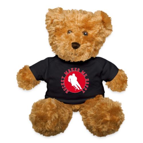Hockey Makes Me Happy – Ice Hockey Fan Emblem - Teddy Bear