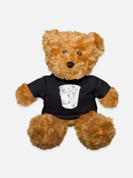 Pail Bucket Container - Teddy Bear - black - Front