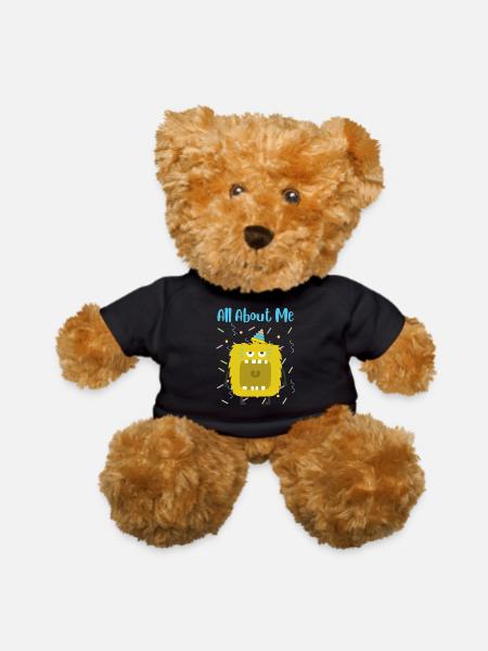 All About Me - Funny Grumpy Monster - Teddy Bear - black - Front
