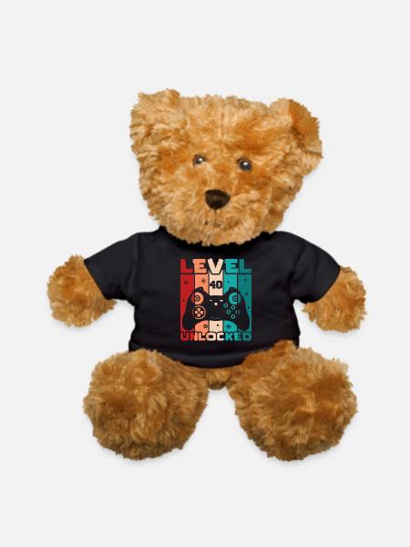 Level 40 Unlocked - Teddy Bear - black - Front