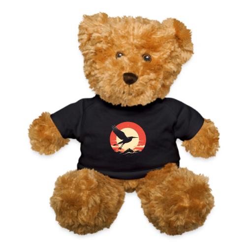 Majestic Crane Soaring Against Rising Sun - Teddy Bear