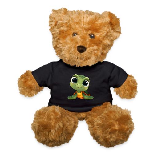 Cheerful Green Cartoon Sea Turtle with Big Eyes - Teddy Bear