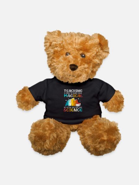 Reading Teacher Bookworm Read Books - Teddy Bear - black - Front