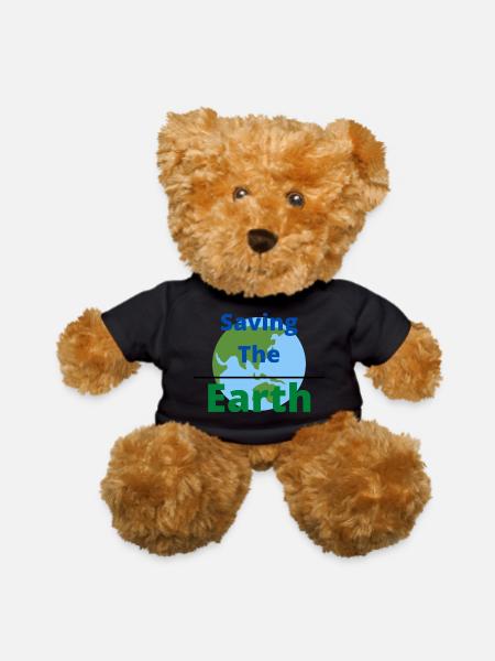 Saving The Earth writing - Teddy Bear - black - Front