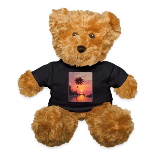 Tropical Beach Sunset Palm Design - Teddy Bear