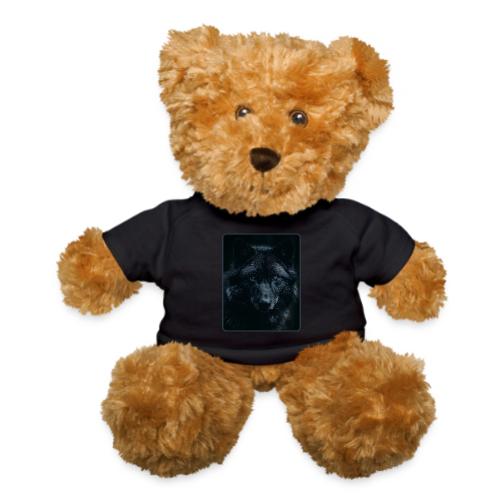 Black Wolf Intense Eyes Portrait Design - Teddy Bear