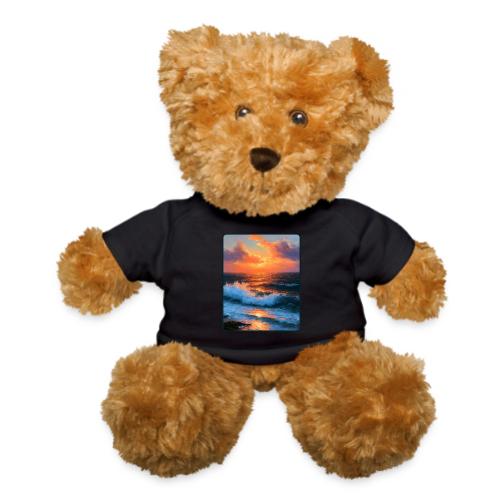 Sunset Storm Waves Oil Painting - Teddy Bear