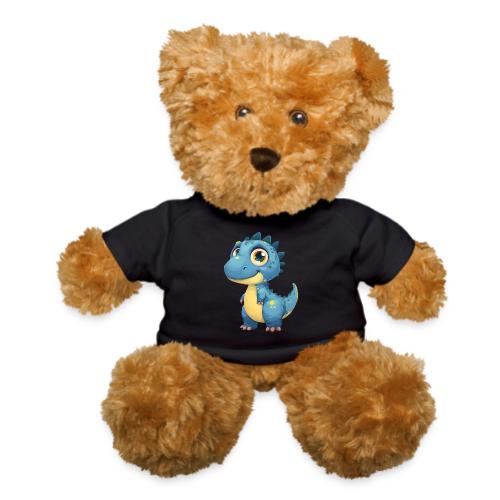 Smiling Blue and Yellow Baby Dinosaur - Teddy Bear