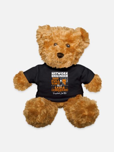 Network Engineer Ninja Cable Whisperer Funny - Teddy Bear - black
