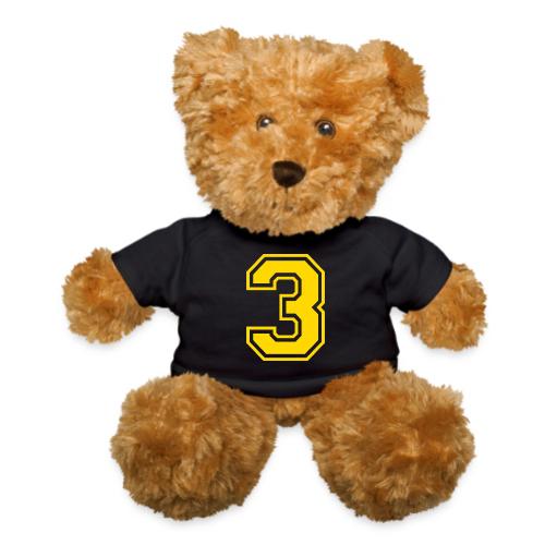 Number 3 in a classic athletic collegiate font - Teddy Bear